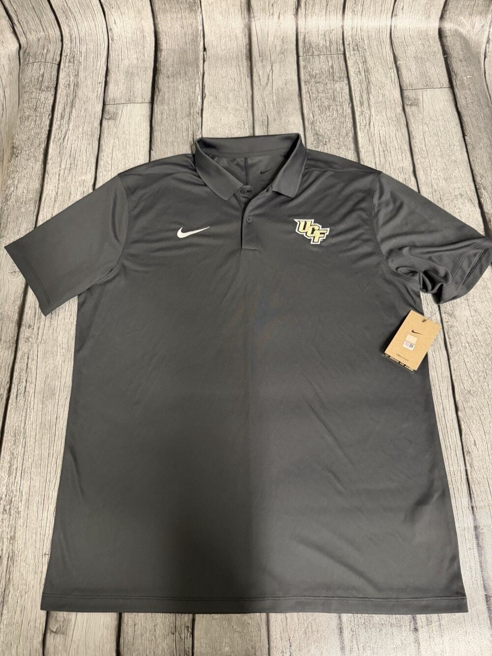 NWT Nike Men's UCF Central Florida Knights Dri-FIT Polo Shirt Large Grey